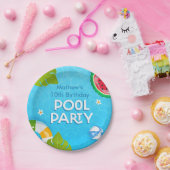 トロピカルモダンサマープールパーティー ペーパープレート (パーティー)