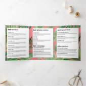 トロピカルモダンサロンデザイナーピンクのパンフレット 三つ折りカード (内部)