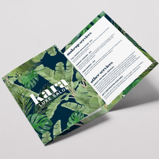 トロピカルモダンサロンデザイナー海軍パンフレット 三つ折りカード