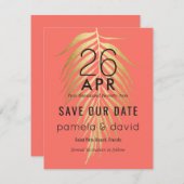 トロピカルモダンサンゴの日付を保存 セーブザデート (正面/裏面)