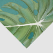 トロピカルモダンジャングルリーフティール(緑がかった色)ブルーデコップページ 薄葉紙 (詳細)