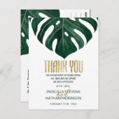 トロピカルモダンスイスチーズリーフ金ゴールドありがとう ポストカード (正面/裏面)