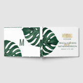 トロピカルモダンスイスチーズリーフ金ゴールド結婚ズ ゲストブック (全面)