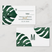 トロピカルモダンスイスチーズリーフ金ゴールド結婚ズ プレイスカード (正面/裏面)