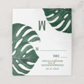 トロピカルモダンスイスチーズリーフ金ゴールド結婚ズ プレイスカード (外部開封)