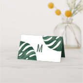 トロピカルモダンスイスチーズリーフ金ゴールド結婚ズ プレイスカード (裏面)