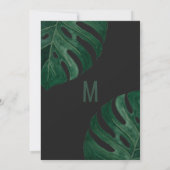 トロピカルモダンスイスチーズリーフ金ゴールド結婚ズ 招待状 (裏面)