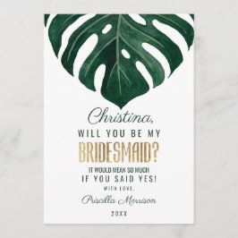 トロピカルモダンスイスチーズリーフ金ゴールド花嫁 招待状