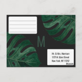 トロピカルモダンスイスチーズリーフ金ゴールドRSVP ポストカード (裏面)