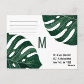 トロピカルモダンスイスチーズリーフ金ゴールドRSVP ポストカード (裏面)