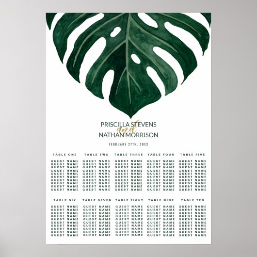 トロピカルモダンスイスチーズ金ゴールドシーティングチャート ポスター (正面)