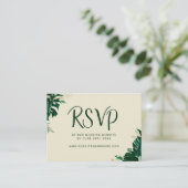 トロピカルモダンテーマの結婚ウェブサイトRSVP エンクロージャーカード (スタンド正面)