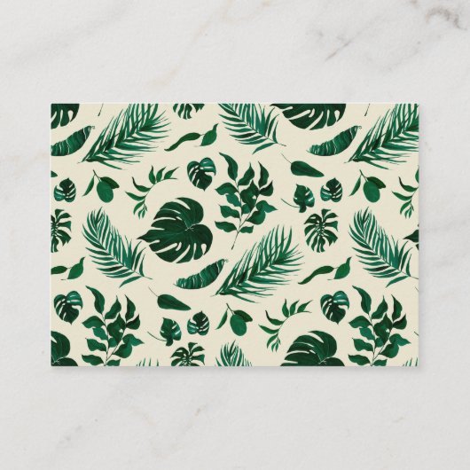 トロピカルモダンテーマの結婚ウェブサイトRSVP エンクロージャーカード (裏面)