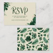 トロピカルモダンテーマの結婚ウェブサイトRSVP エンクロージャーカード (正面/裏面)