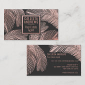 トロピカルモダンバラ金ゴールドブラックパームツリーリーフ 名刺 (正面/裏面)