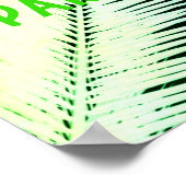 トロピカルモダンパームの葉パラダイス文字フォトアート ポスター (角)