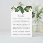 トロピカルモダンパームサボテン白フローラ詳細 招待状 (スタンド正面)