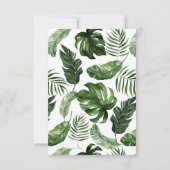 トロピカルモダンパームサボテン白フローラ詳細 招待状 (裏面)