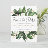 トロピカルモダンパームサボテン白フローラ セーブザデート (スタンド正面)