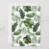 トロピカルモダンパームサボテン白フローラ セーブザデート (裏面)