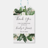 トロピカルモダンパームリーフサボテンタイポグラフィ ギフトタグ (正面)