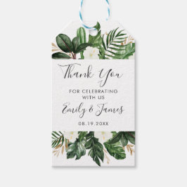 トロピカルモダンパームリーフサボテンタイポグラフィ ギフトタグ