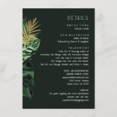 トロピカルモダンパーム葉の塵状の緑の囲い エンクロージャーカード (正面)