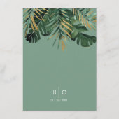 トロピカルモダンパーム葉の塵状の緑の囲い エンクロージャーカード (裏面)