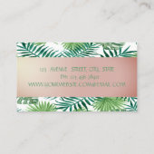 トロピカルモダンパーム葉ベビーピンクフラミンゴ 名刺 (裏面)