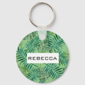 トロピカルモダンパーム葉モノグラムキーチェーン キーホルダー (正面)