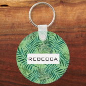 トロピカルモダンパーム葉モノグラムキーチェーン キーホルダー (正面)