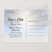 トロピカルモダンビーチアーバーウェディング日付を保存 案内ポストカード (裏面)