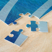 トロピカルモダンビーチパームツリーズサンセットバケーション ジグソーパズル (側面)