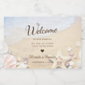 トロピカルモダンビーチヒトデ婚礼パーティー リキュールボトルラベル (シングルラベル)