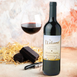 トロピカルモダンビーチヒトデ婚礼パーティー ワインラベル