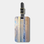 トロピカルモダンビーチ、サンセット、ヒトデ ラゲッジタグ (正面縦)