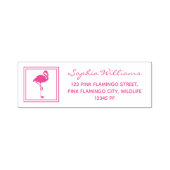 トロピカルモダンピンクフラミンゴ差出人住所 セルフインキングスタンプ (デザイン)