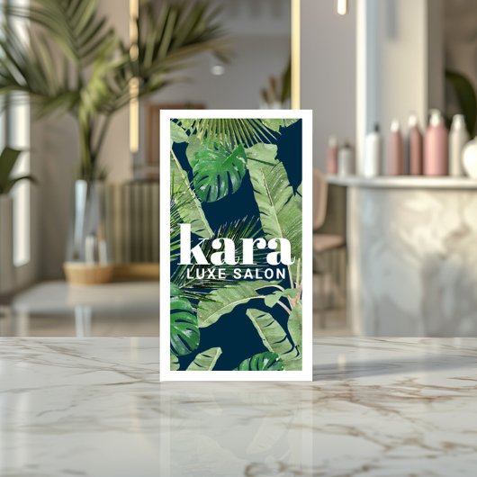 トロピカルモダンブティックサロンデザイナーネイビー 名刺