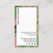 トロピカルモダンブティックサロンデザイナーピンク 名刺 (裏面)