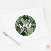 トロピカルモダンブティックサロンデザイナーブラック ラウンドシール (封筒)