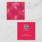 トロピカルモダンボタニカルイヤリングディスプレイ スクエア名刺 (正面/裏面)