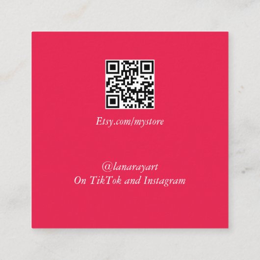 トロピカルモダンボタニカルイヤリングディスプレイ スクエア名刺 (裏面)