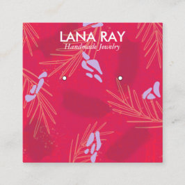 トロピカルモダンボタニカルイヤリングディスプレイ スクエア名刺