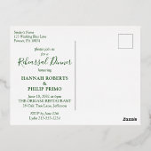 トロピカルモダンリハーサルディナー金ゴールド 箔招待状ポストカード (裏面)