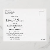 トロピカルモダンリハーサルディナー金ゴールド 箔招待状ポストカード (裏面)