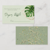 トロピカルモダンワイルドワンベビーシャワーおむつラッフル 名刺 (正面/裏面)