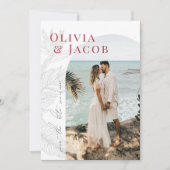 トロピカルモダン保存の日付カード セーブザデート (正面)