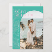 トロピカルモダン保存の日付カード セーブザデート (正面)