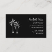 トロピカルモダン白黒ヤシの木 名刺 (正面)