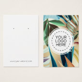 トロピカルモダン花模様イヤリングディスプレイカード (正面&裏面)